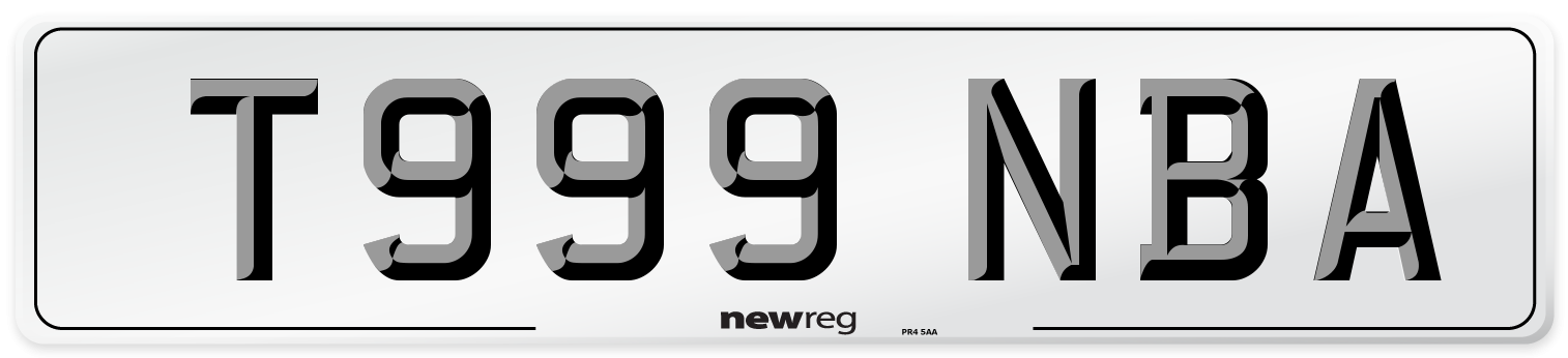 T999 NBA Number Plate from New Reg